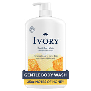 Ivory gel ducha suave con fragancia miel, experiencia reconfortante para la familia.