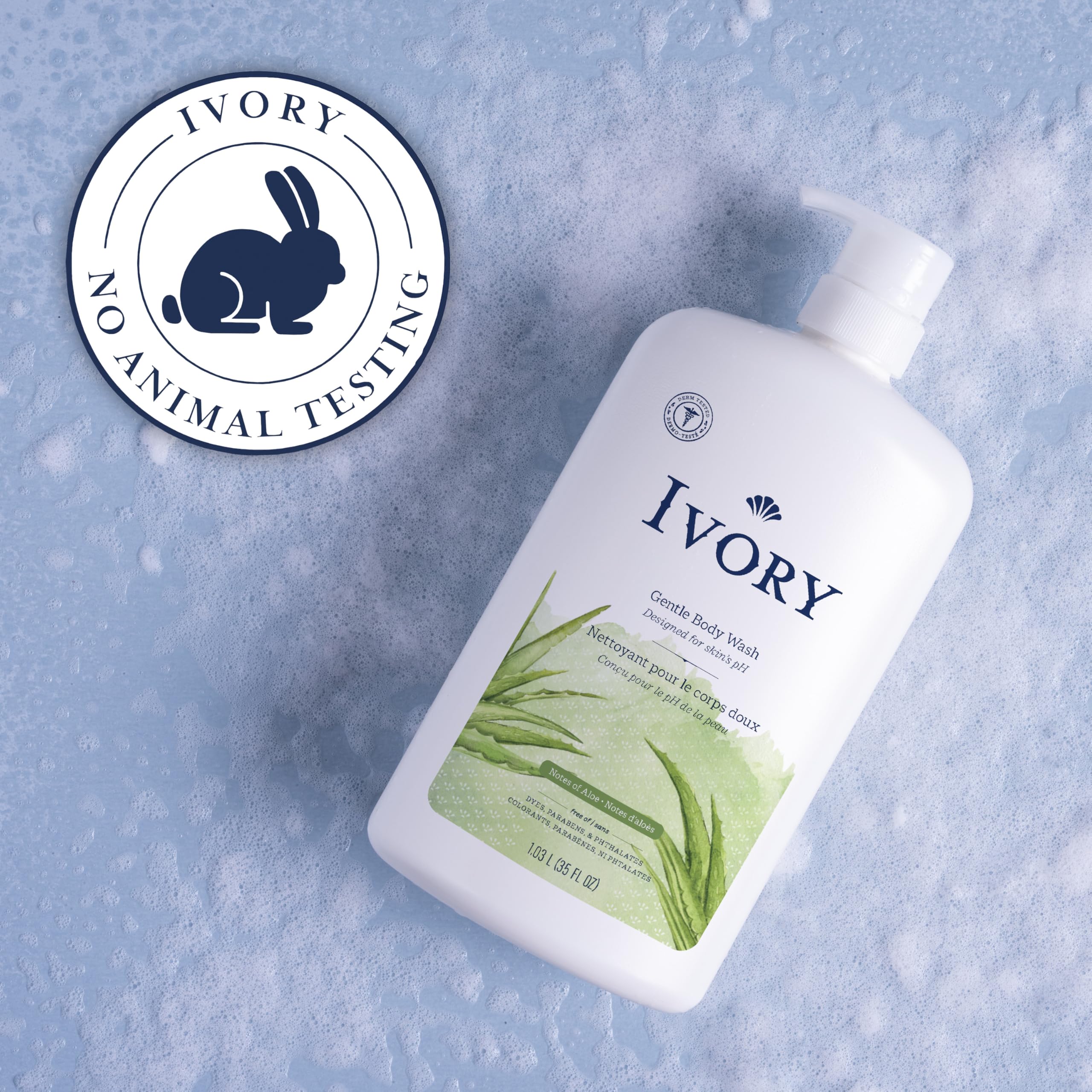 Ivory gel de ducha suave, piel equilibrada tras la limpieza diaria.
