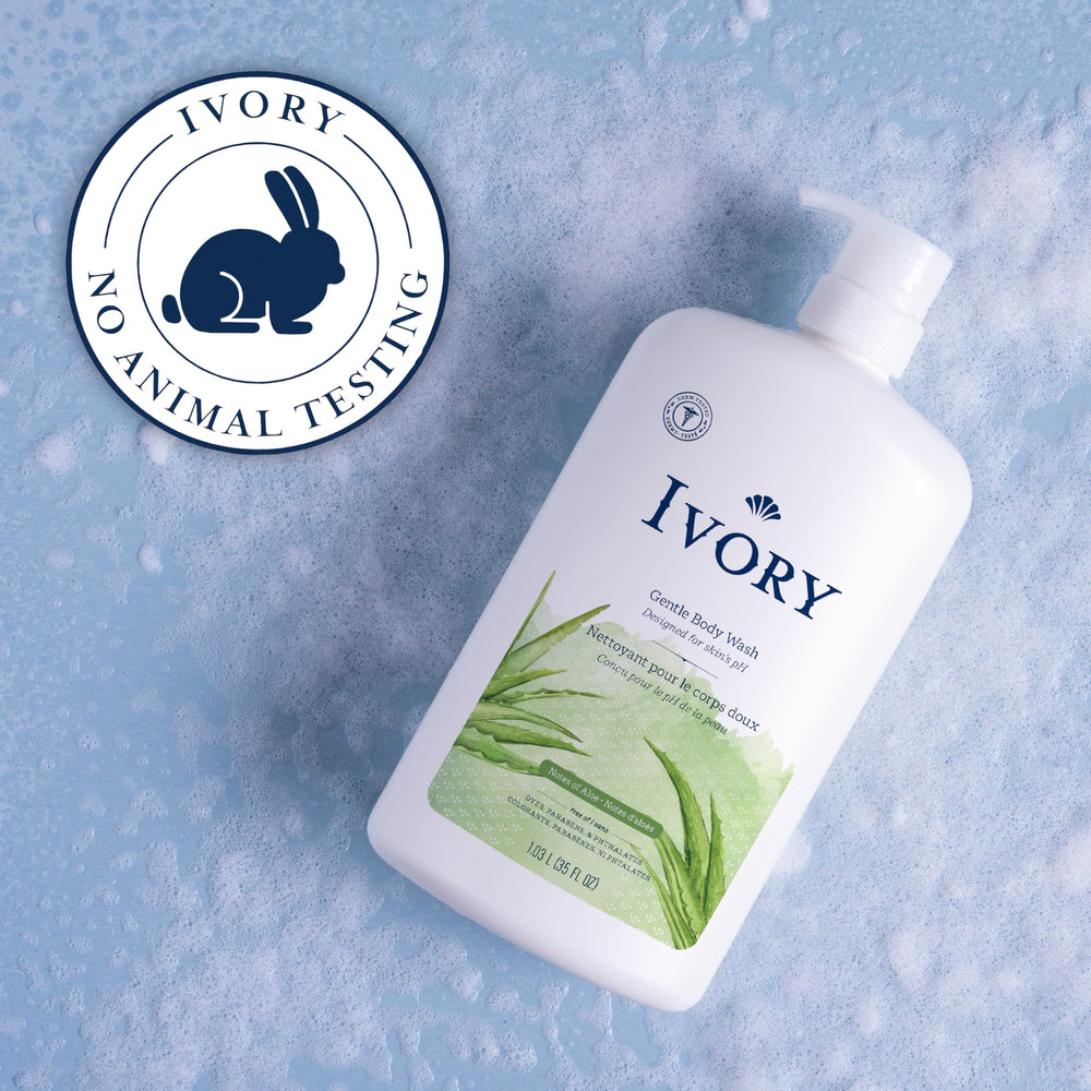 Ivory gel de ducha suave, piel equilibrada tras la limpieza diaria.