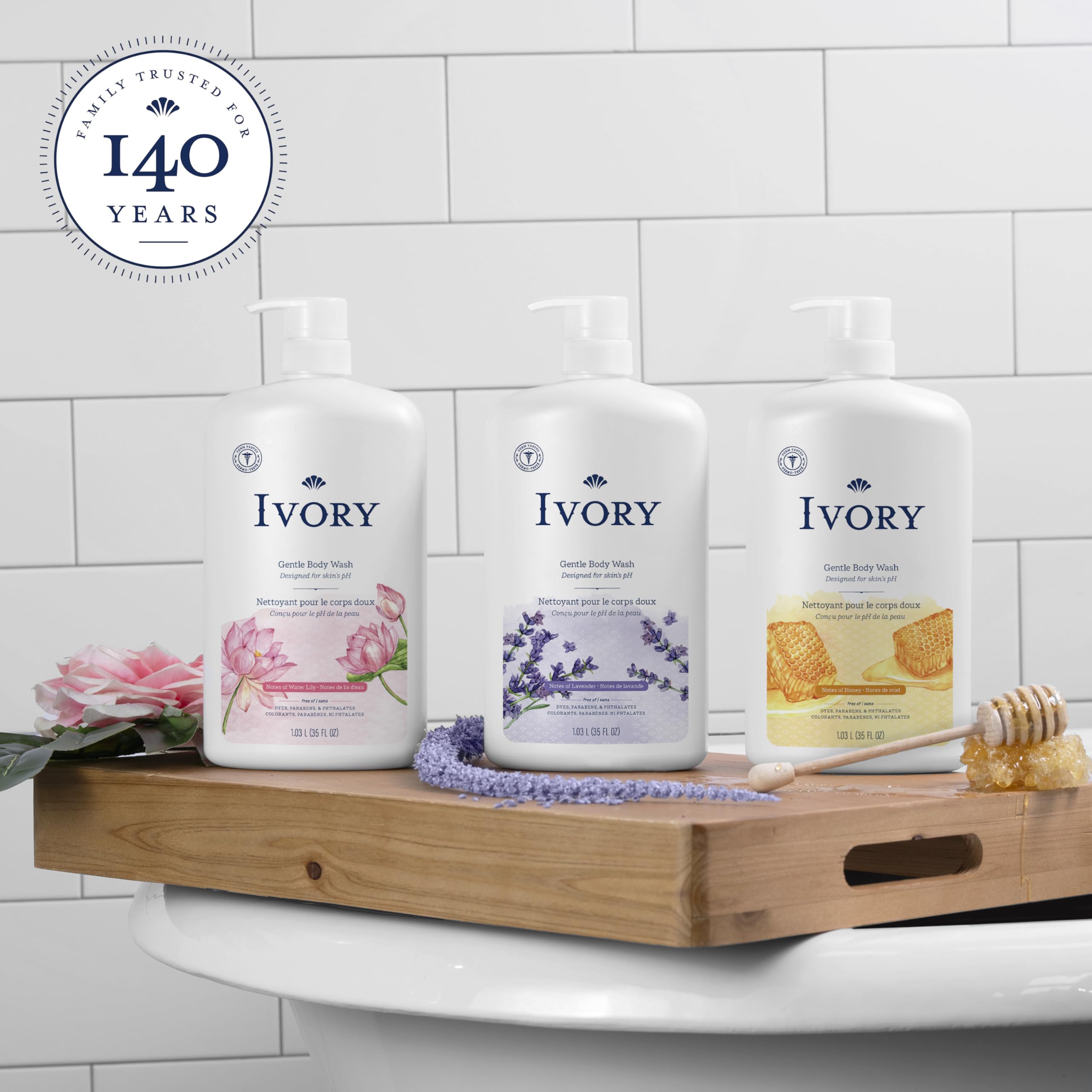 Ivory Piel Equilibrio Piel: ayuda a mantener pH natural para sensación suave.