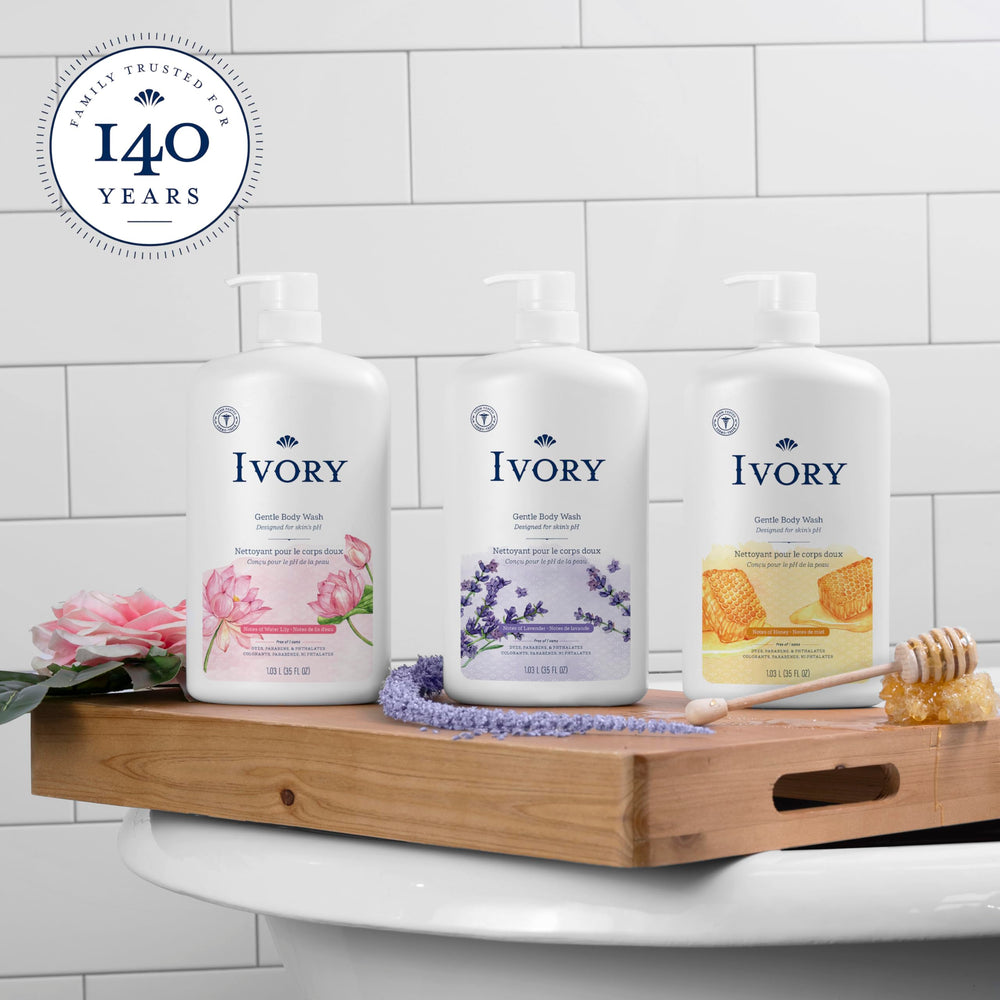 Ivory Piel Equilibrio Piel: ayuda a mantener pH natural para sensación suave.