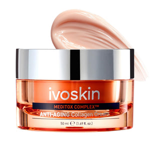 IVOSKIN Crema cuello con colágeno y retinol, botella; hidrata y suaviza la piel.