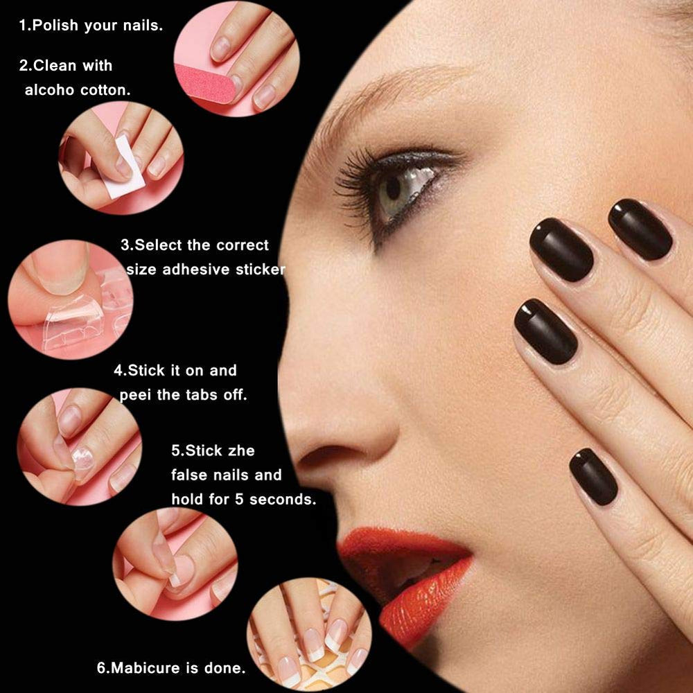 Ivtor retirada fácil, uñas postizas con adhesivas, remoción suave.