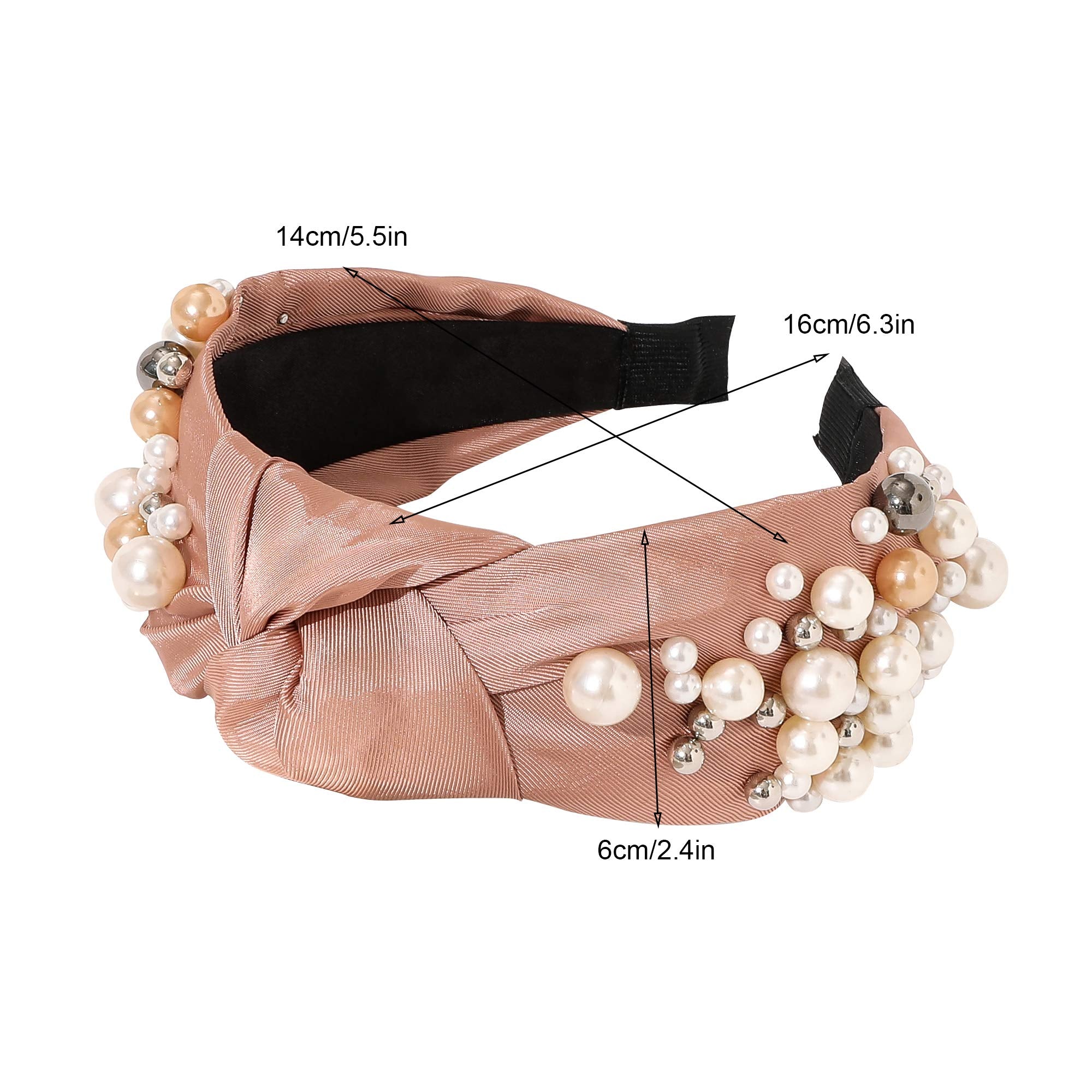 Ivyu diadema nudo de perlas plateado brillo para estilo nocturno