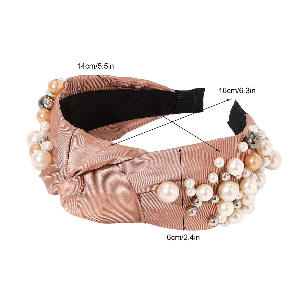 Ivyu diadema nudo de perlas plateado brillo para estilo nocturno