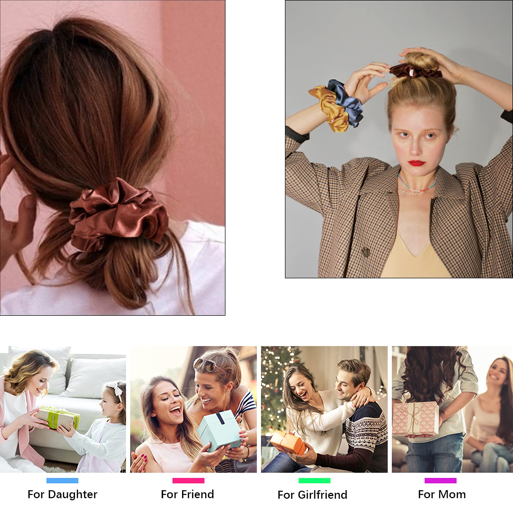Ivyu coletero de pelo seda satinado neutro, regalo útil para amigas