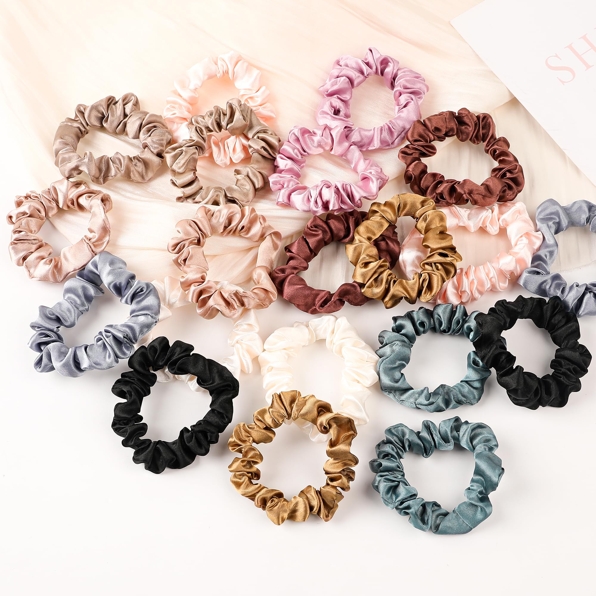 Ivyu pack de 20 lazos satinados, colores variados para diferentes outfits.