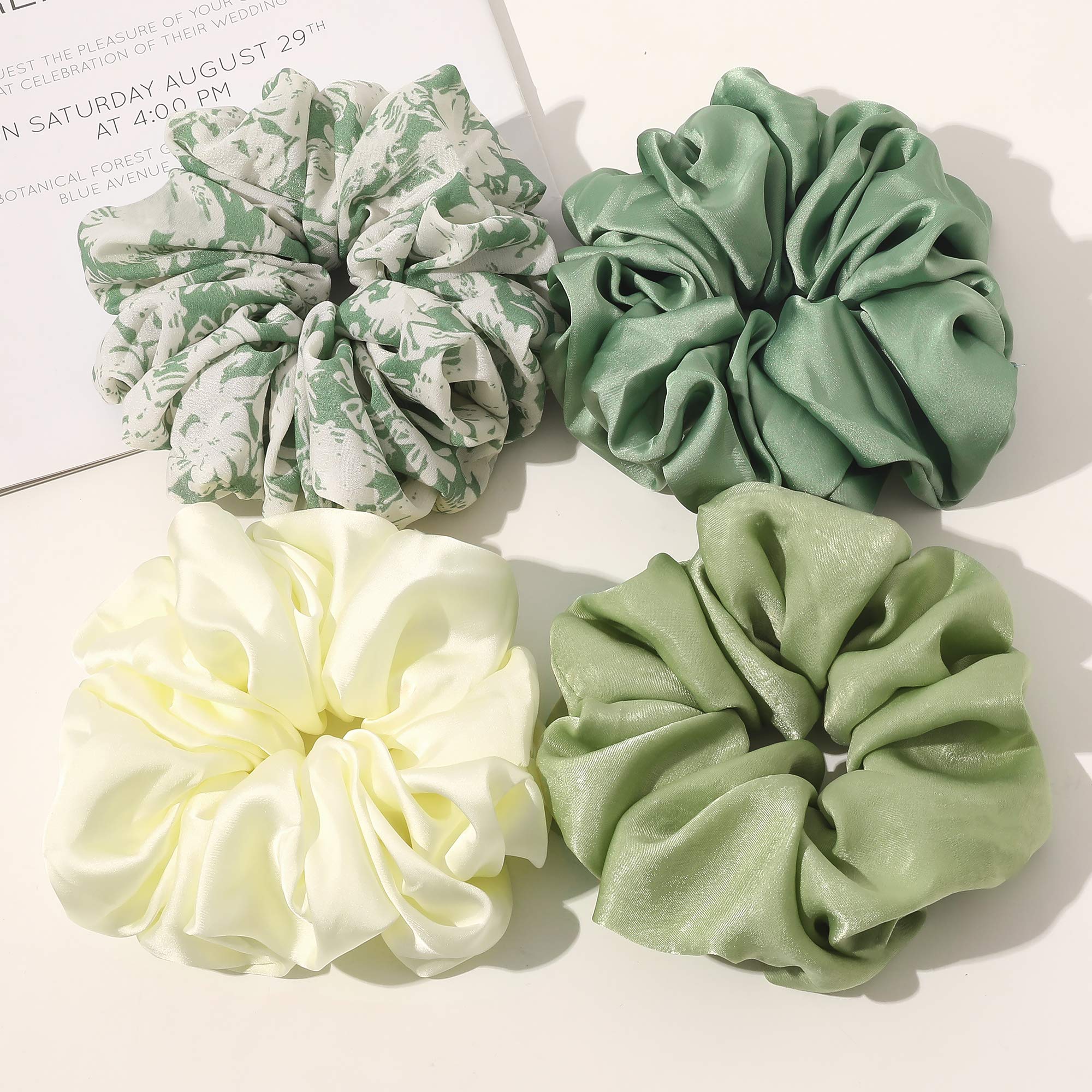 Ivyu scrunchie seda grande verde regalo perfecto para ella