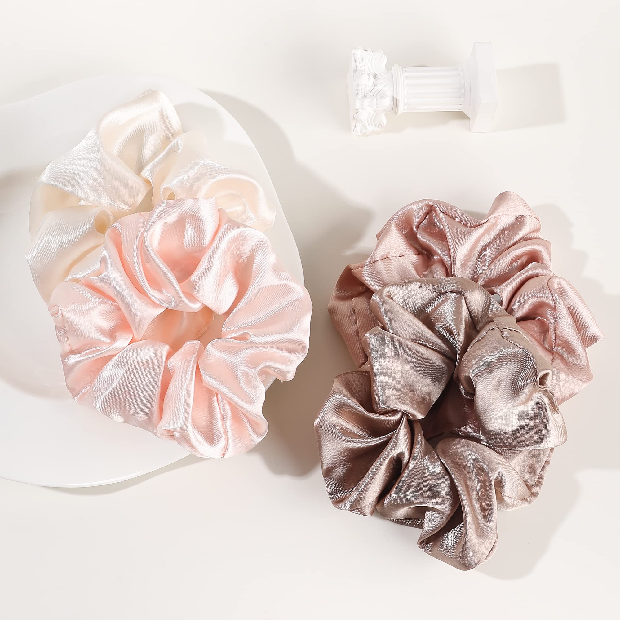 Ivyu scrunchies seda rosado, opción elegante para peinados rápidos.