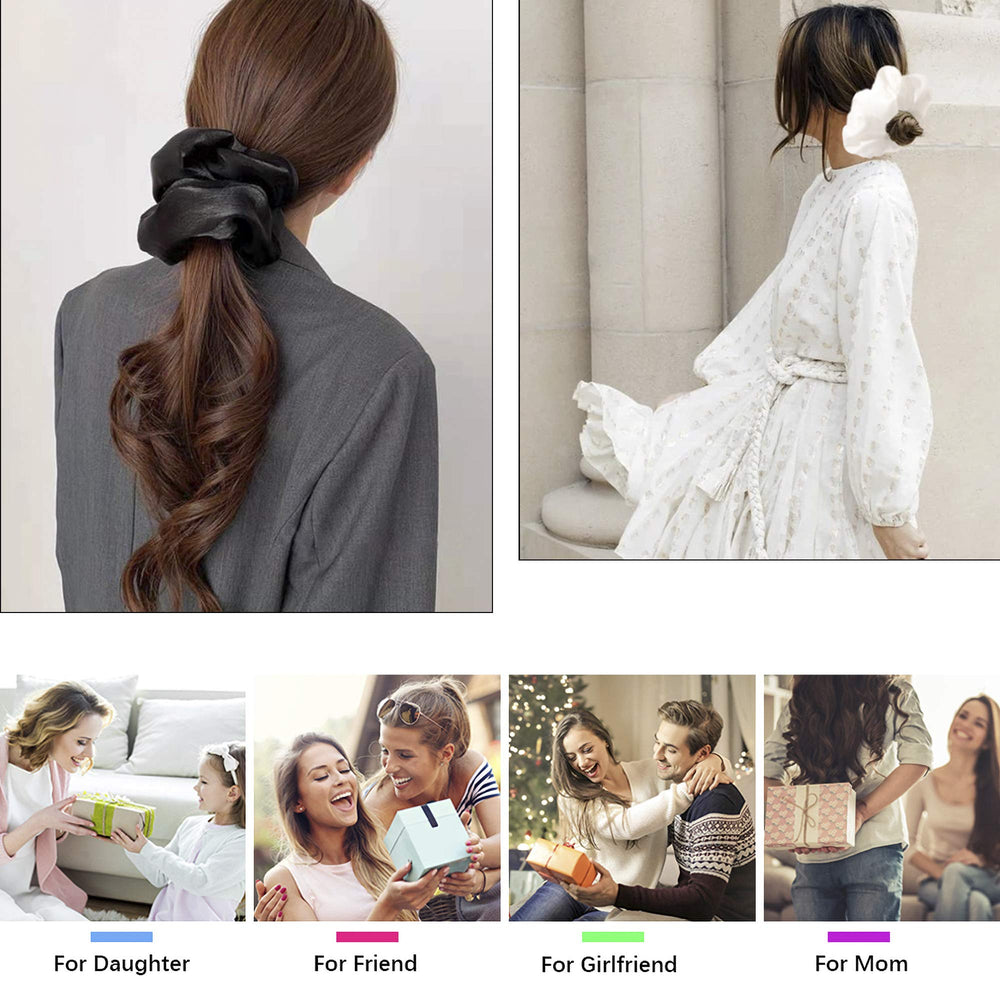 Ivyu Scrunchie dorado de satén aporta un toque lujoso a tu look.