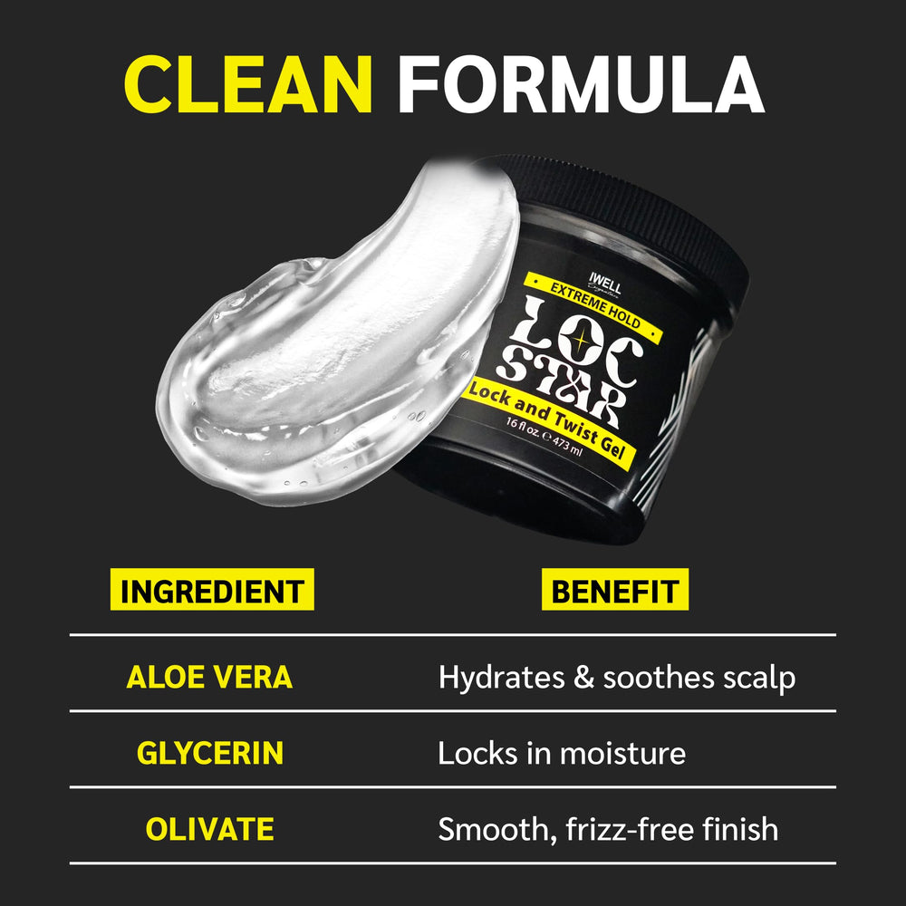 Fórmula simple del Gel IWELL Signature Loc Star para uso diario.