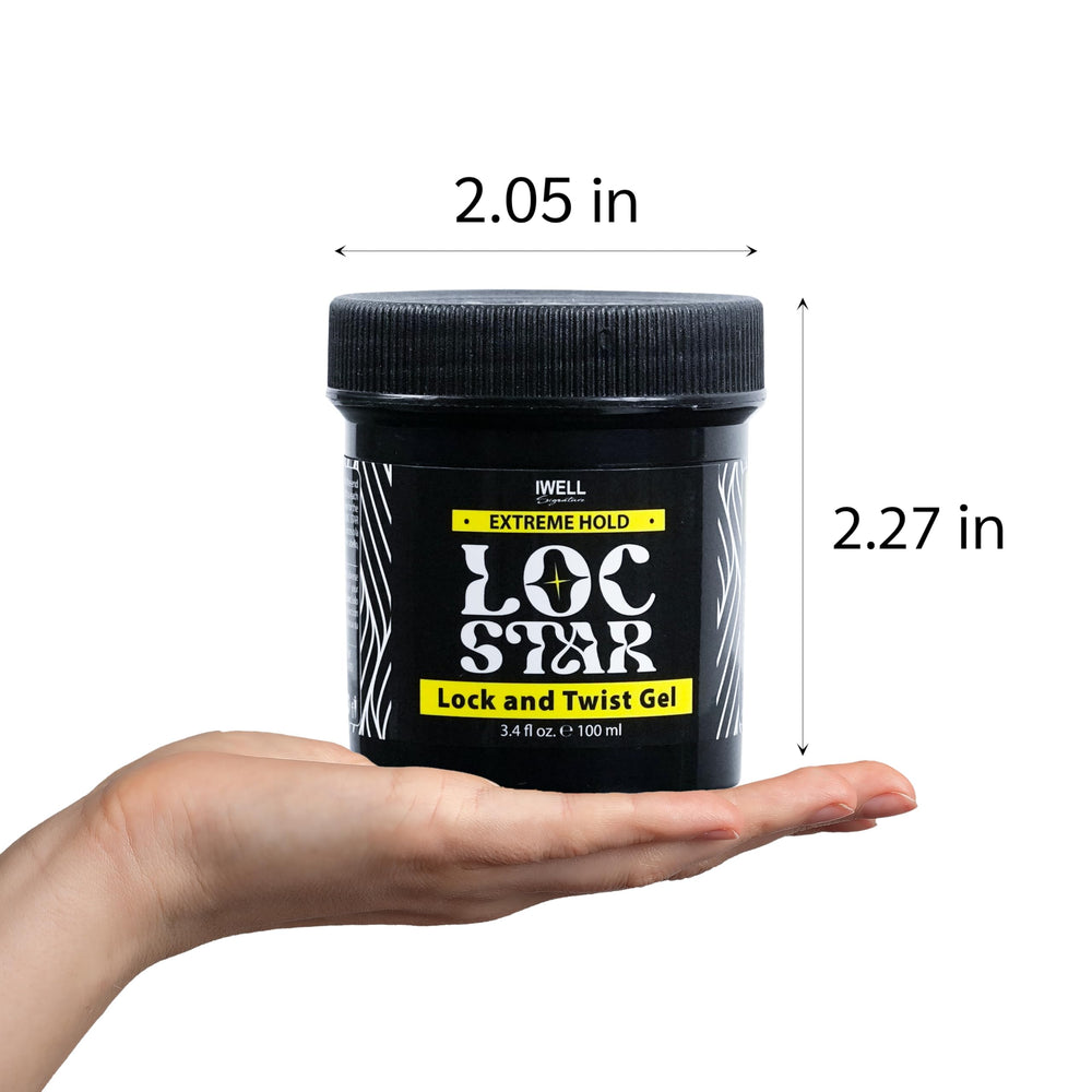 Gel IWELL Signature Loc Star con residuos mínimos en trenzas y peinados.