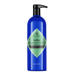 Jack Black Jackzen, botella en primer plano, fragancia terrosa para una ducha relajante.