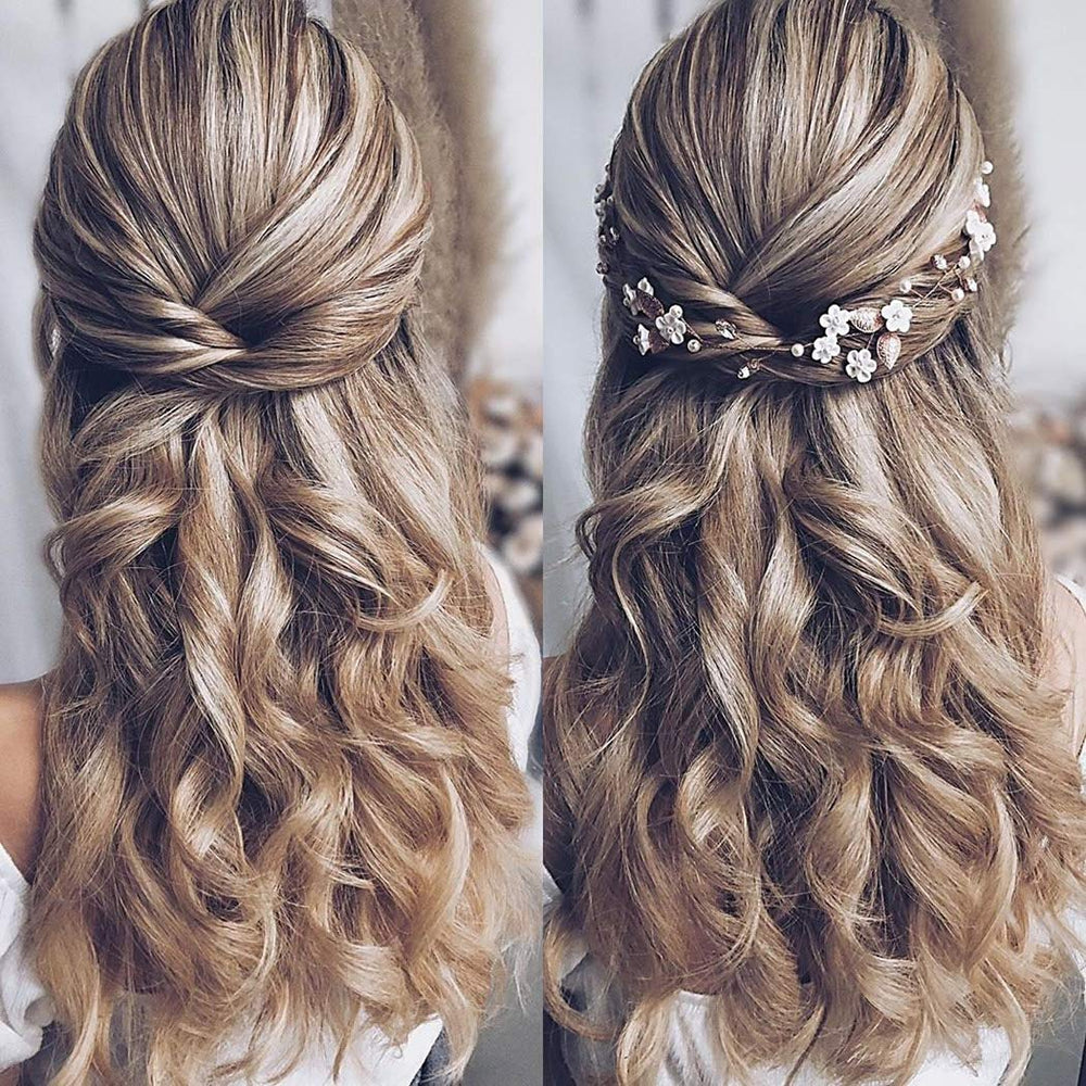 Cinta de pelo Jakawin versátil que complementa velo y joyería