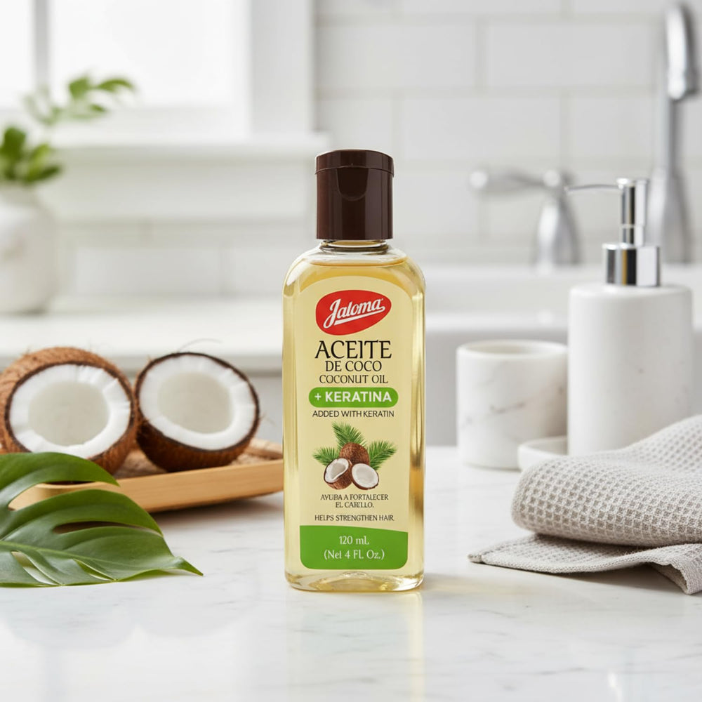 Jaloma Aceite de Coco con Keratina, doble pack, ideal para toda la rutina capilar