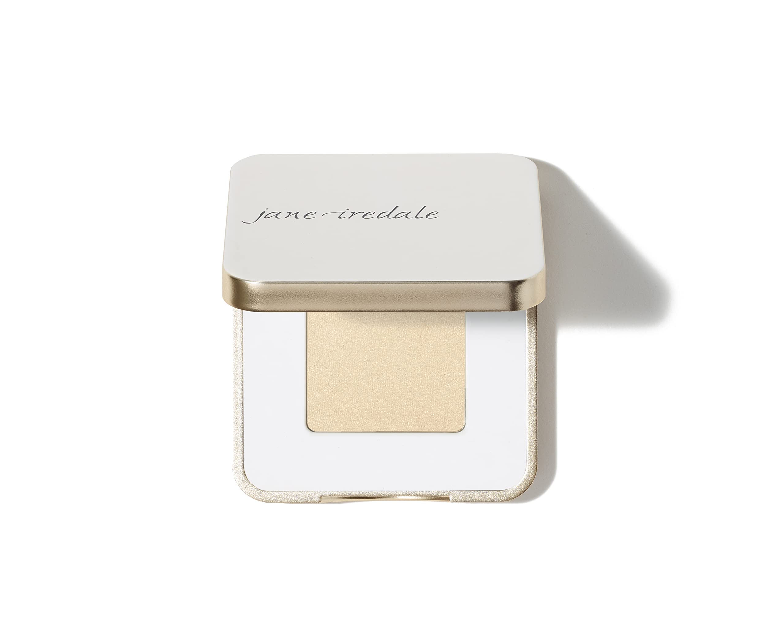 Sombra Oyster de jane iredale, aplicación suave y color neutro de larga duración.