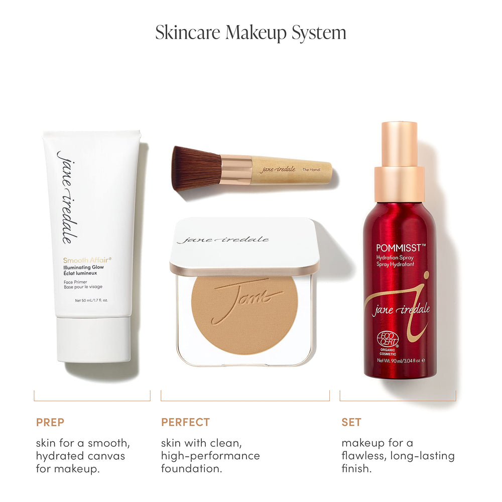 Jane Iredale Smooth Affair funciona como prebase para mayor duración del maquillaje.