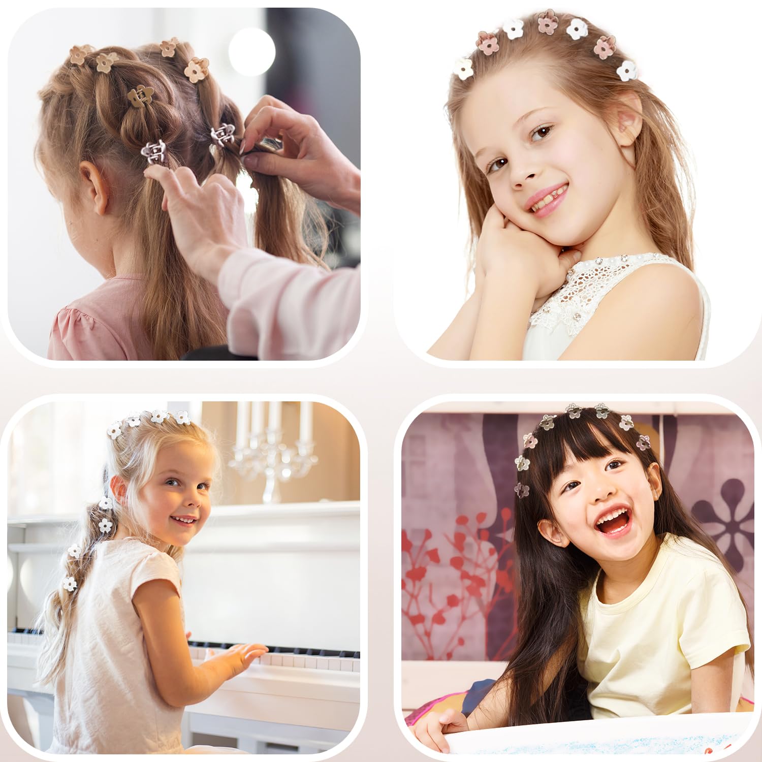 JANFUN Clips Flor Mini: accesorio versatil para fiestas y escuela.