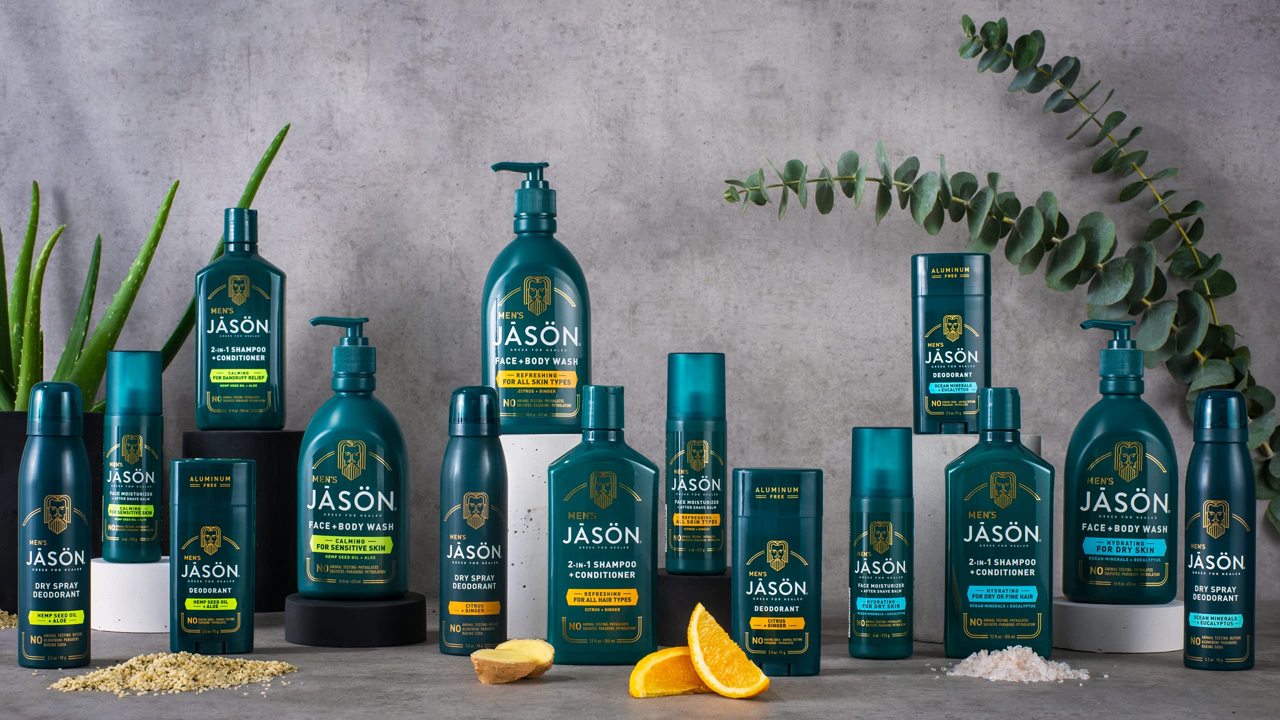Jason envase de 2.5 oz, práctico para llevar y usar.