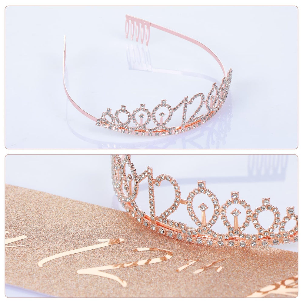 JasperKino accesorios de cumpleaños rosa oro, conjunto perfecto para fotos