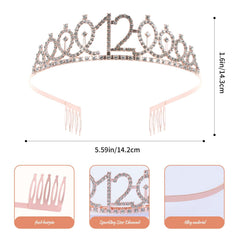 JasperKino tiara para cumpleaños, brillo duradero y ajuste cómodo