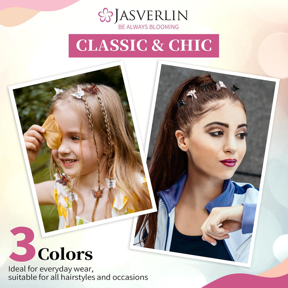 JASVERLIN mariposa mini, apertura amplia para fijar mechones con comodidad.