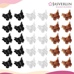 JASVERLIN broches mariposa mini marrón, ideal para mechones y flequillos.