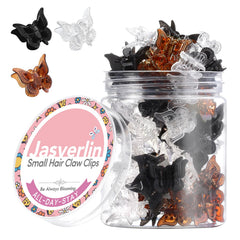 JASVERLIN broches mariposa mini negro, cierre estable para peinados diarios.