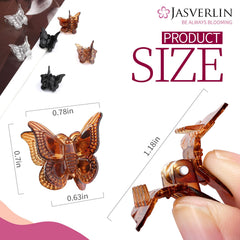 JASVERLIN broches mariposa mini transparentes, ligeros y discretos para peinados.