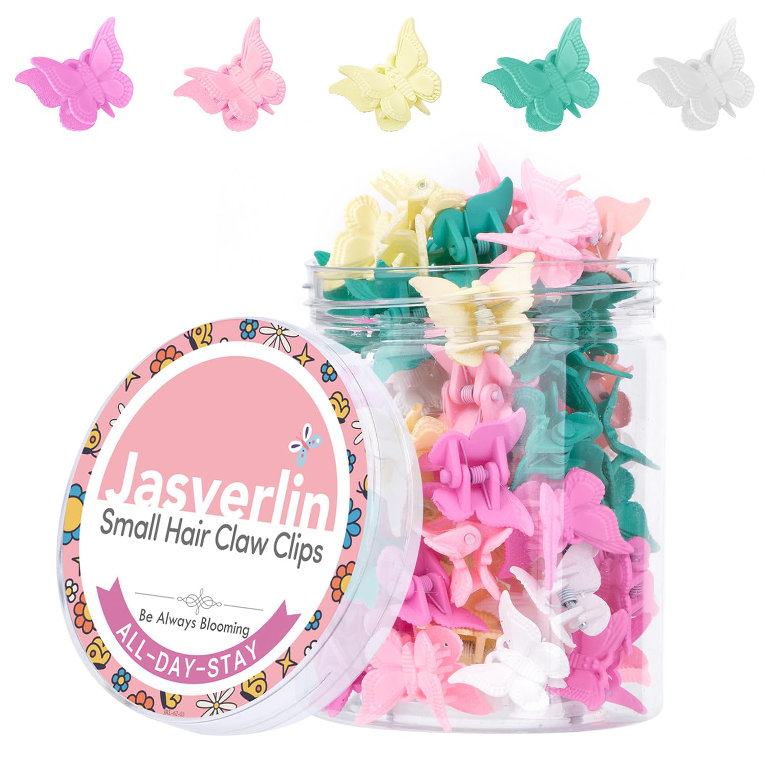 Clip de pelo jasverlin mariposa gradiente, ideal para peinados rápidos con color vibrante.