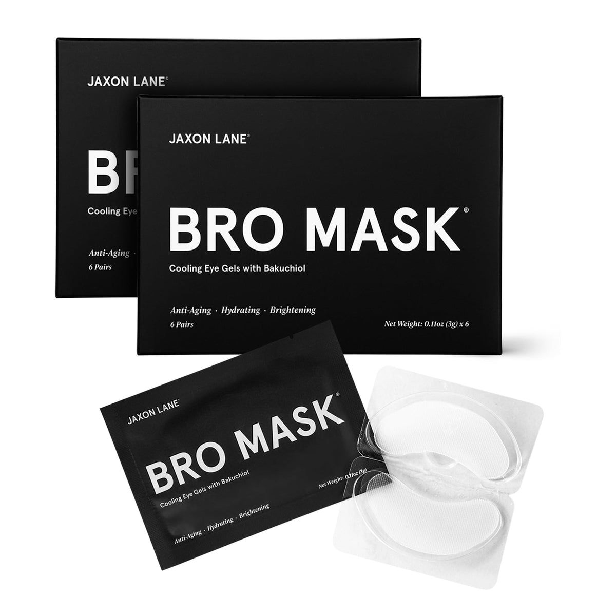 Parches bajo ojos de JAXON LANE Bro Mask con hidrogel para revitalizar la mirada