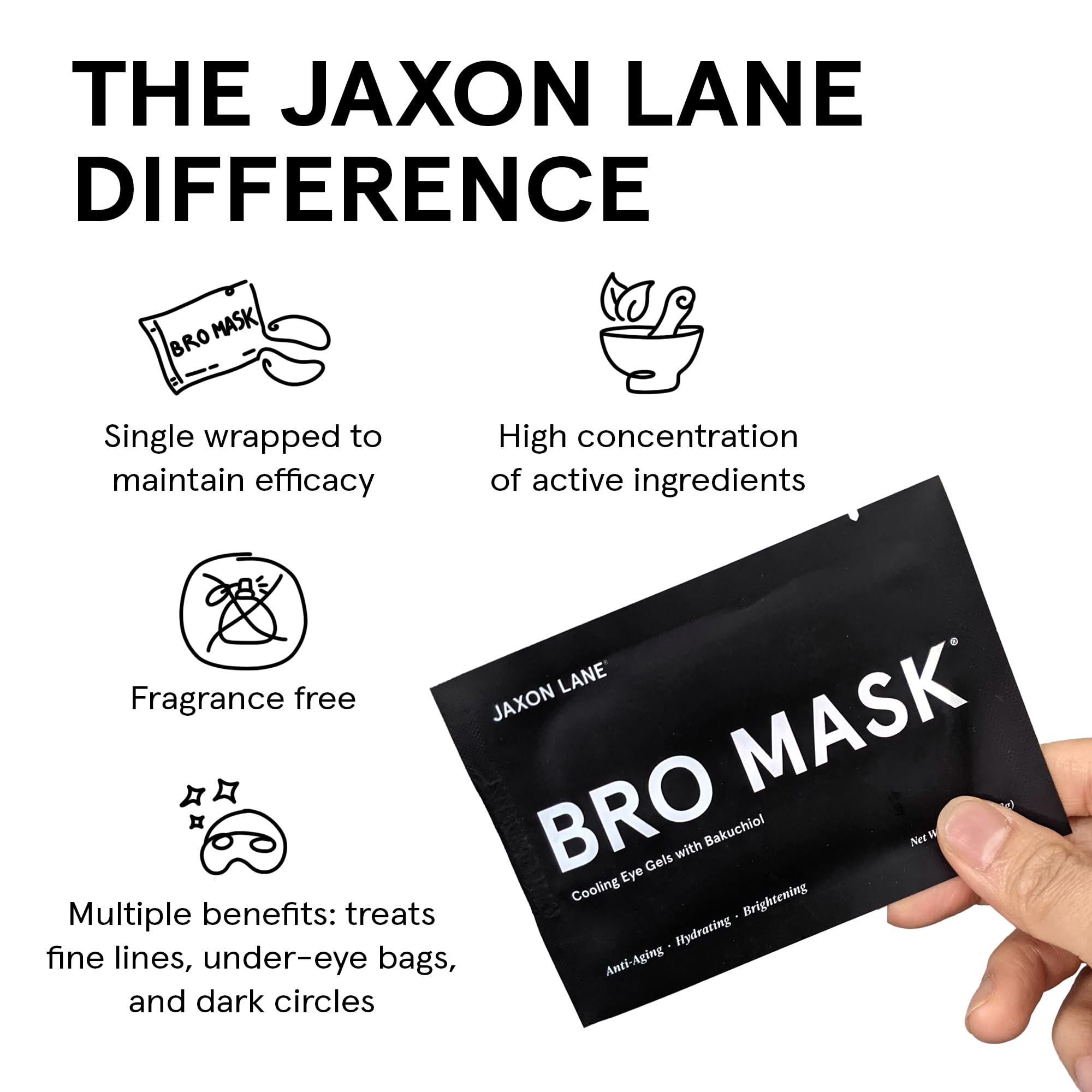 Bro Mask de JAXON LANE con hidrogel para un ritual nocturno suave