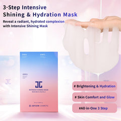 JAYJUN JJ Intensive Shining Mask muestra la textura de seda cupra para adherencia.