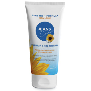 Jeans Cream – botella de crema para cuidado diario de la piel sensible