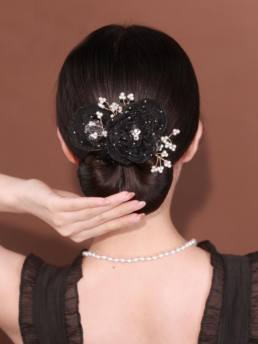 Jeffan accesorio para pelo largo y grueso con flor.