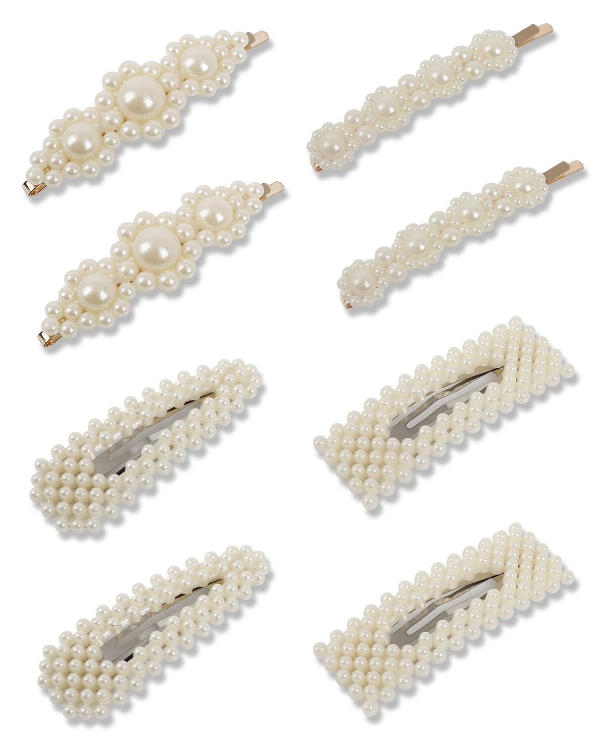 Clips de perlas JELIEE, conjunto de 8 para peinados elegantes.