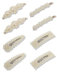 Clips de perlas JELIEE, conjunto de 8 para peinados elegantes.