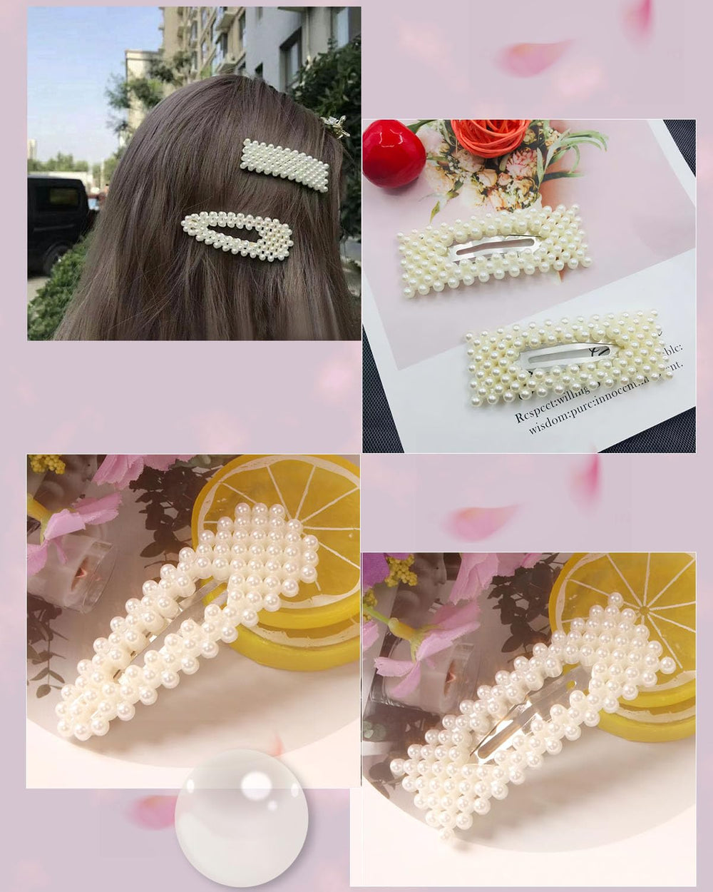 Clip de perla para ocasiones especiales y fiestas.