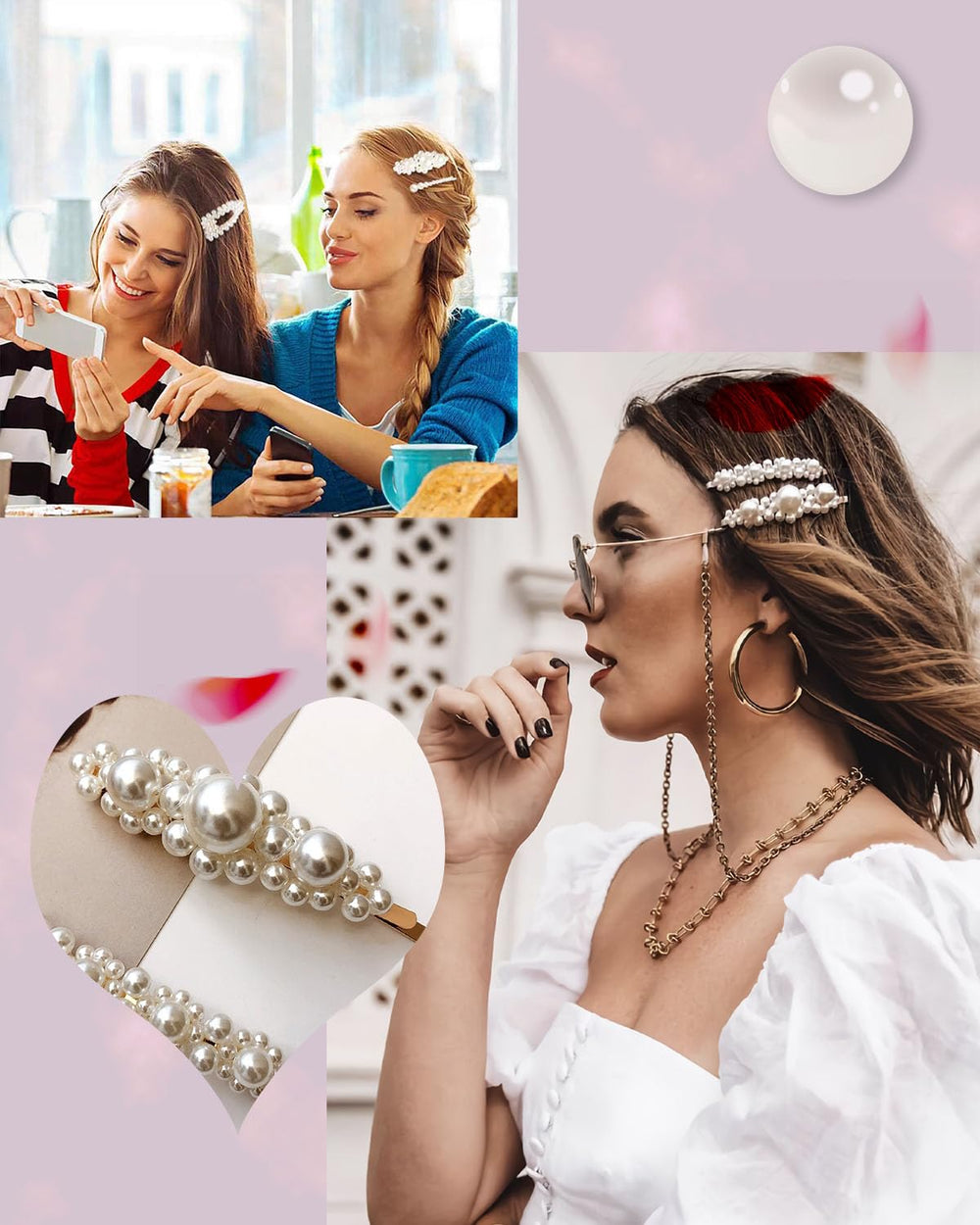 Regalo delicado de JELIEE con clips de perla.