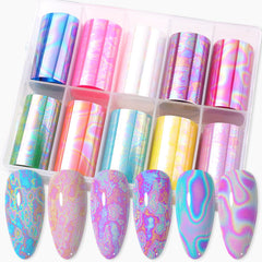 JERCLITY Aurora iridiscente, lámina de uñas para acabado brillante.
