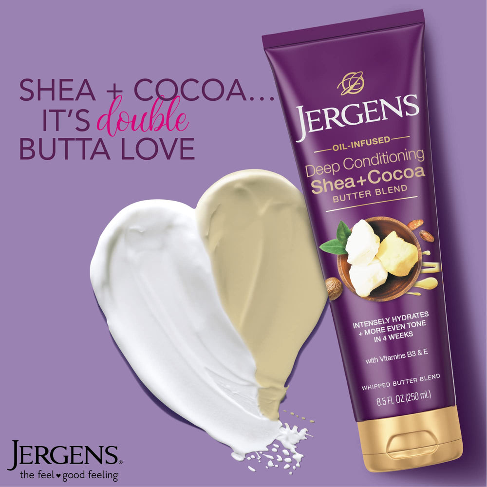 Hidratación para manos y cuerpo con vitaminas B3 y E de Jergens.