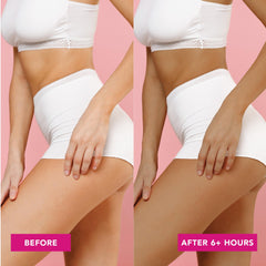 Aplicación precisa de la mousse bronceadora Jergens Instant Sun.