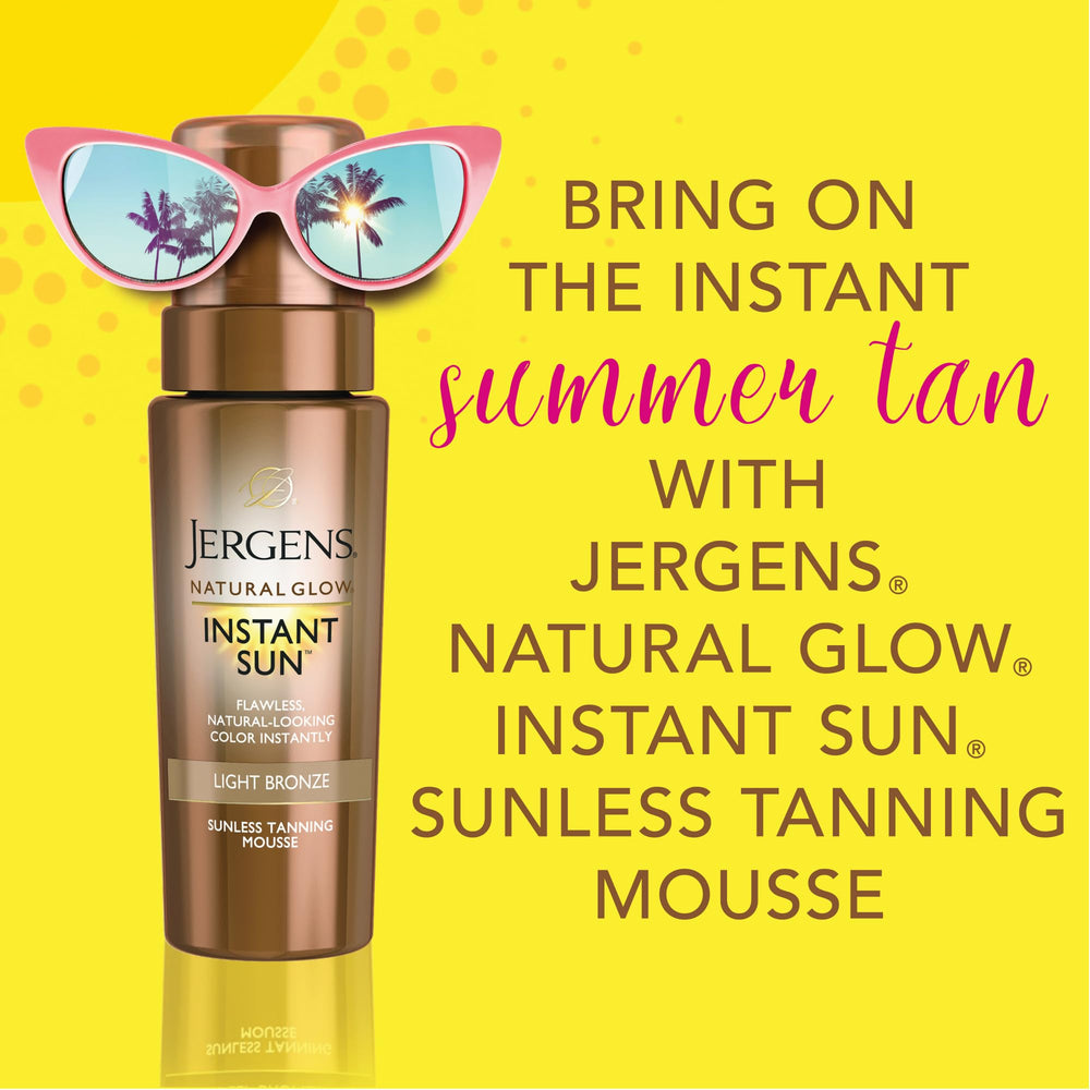 Aroma tropical de coco en Jergens Instant Sun para un bronceado agradable.