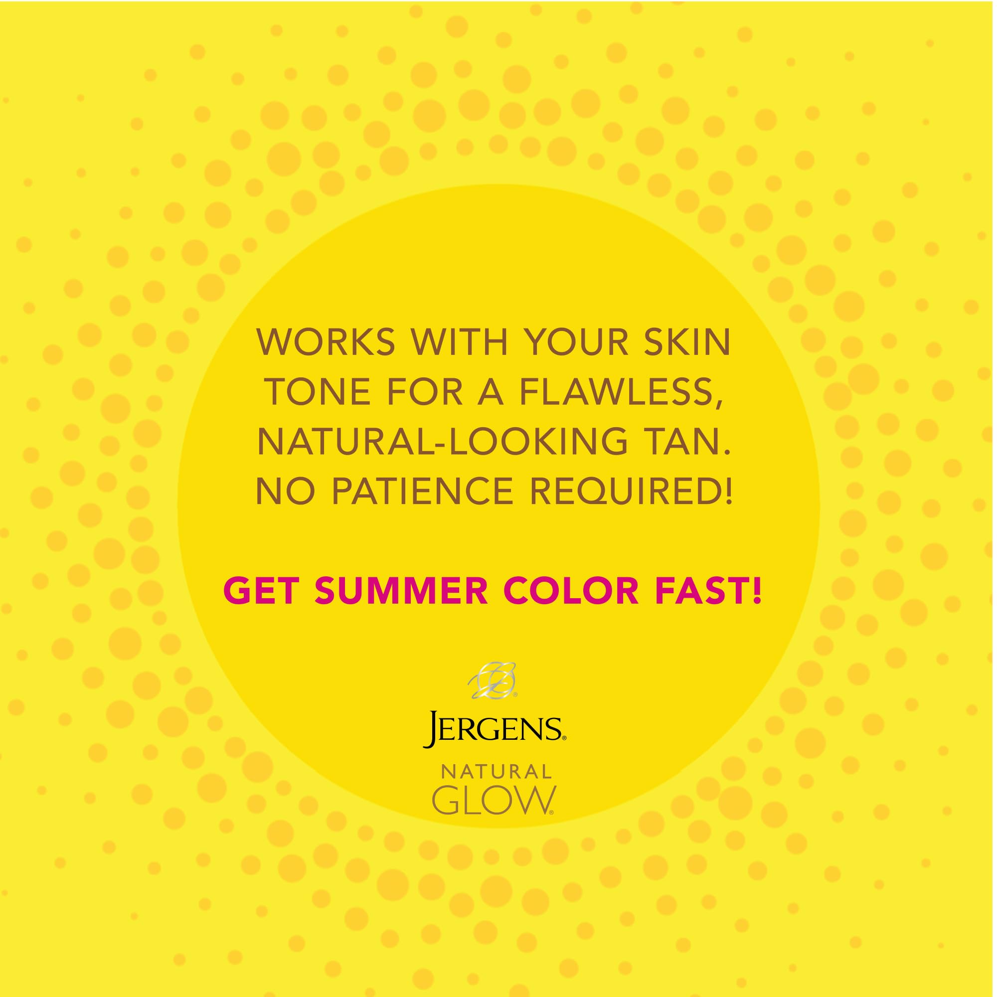 Desarrollo gradual del tono bronceado con Jergens Instant Sun.