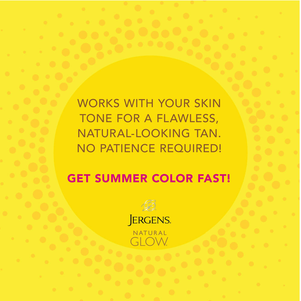 Desarrollo gradual del tono bronceado con Jergens Instant Sun.