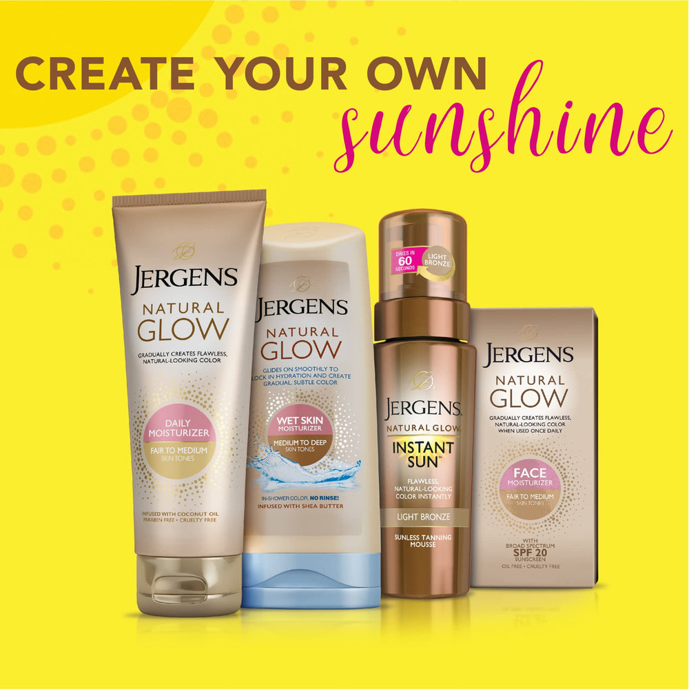 Jergens Natural Glow: color sin transferencia a toallas o prendas.