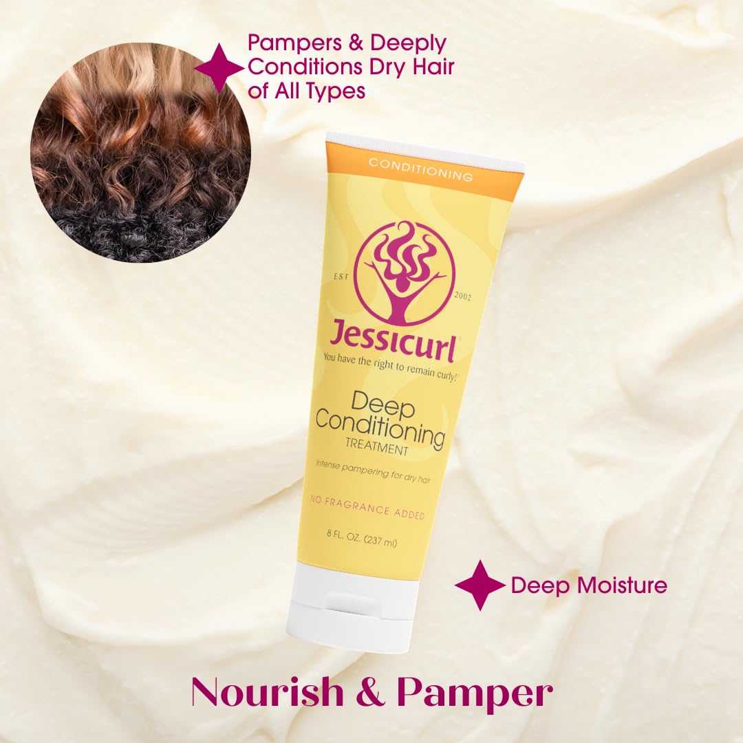 Jessicurl Cabello tras enjuague luce suave e hidratado.