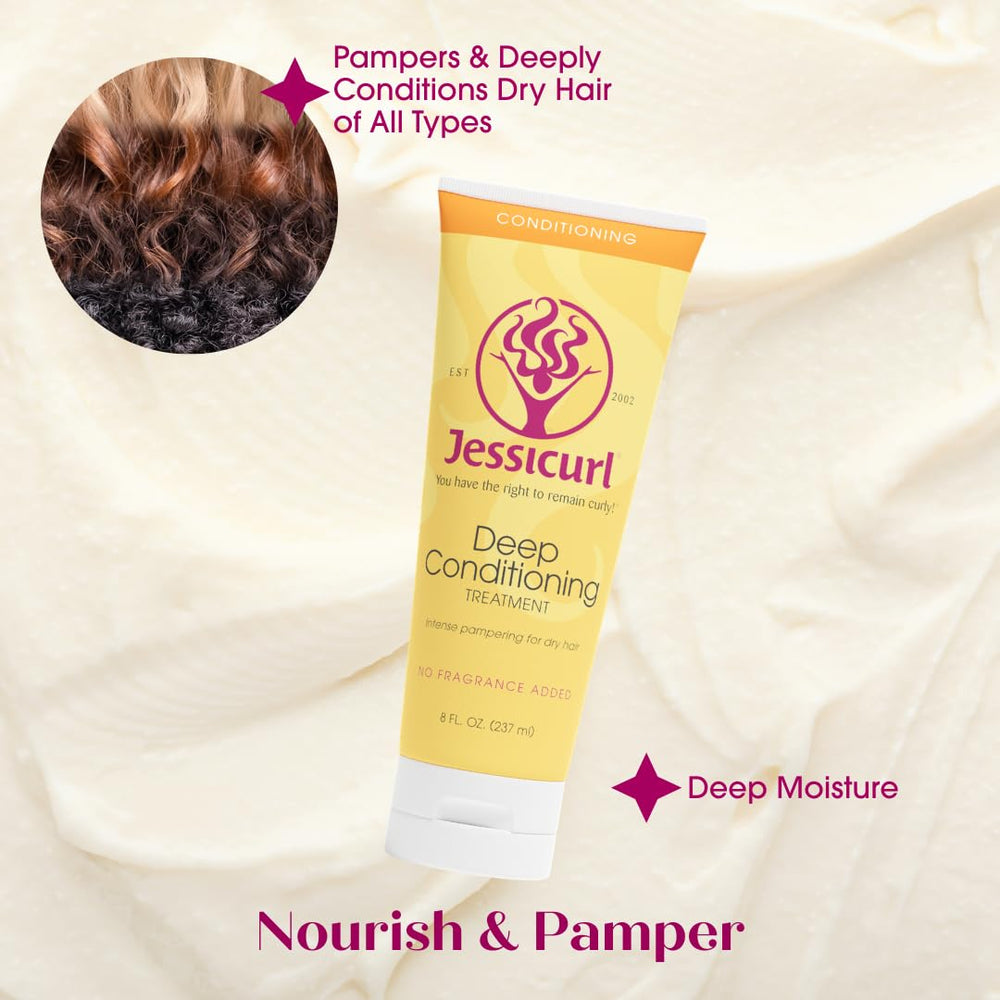 Jessicurl Cabello tras enjuague luce suave e hidratado.
