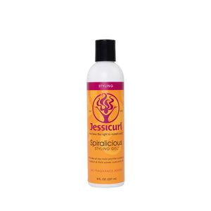 Jessicurl Spiralicious Gel: botella de 8 onzas para definición y control del frizz.