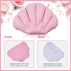 Jetec almohada de baño inflable concha blanca, funda de toalla suave.